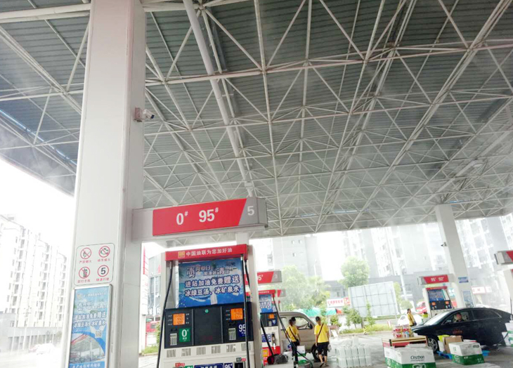 中石化加油站喷雾降温案例